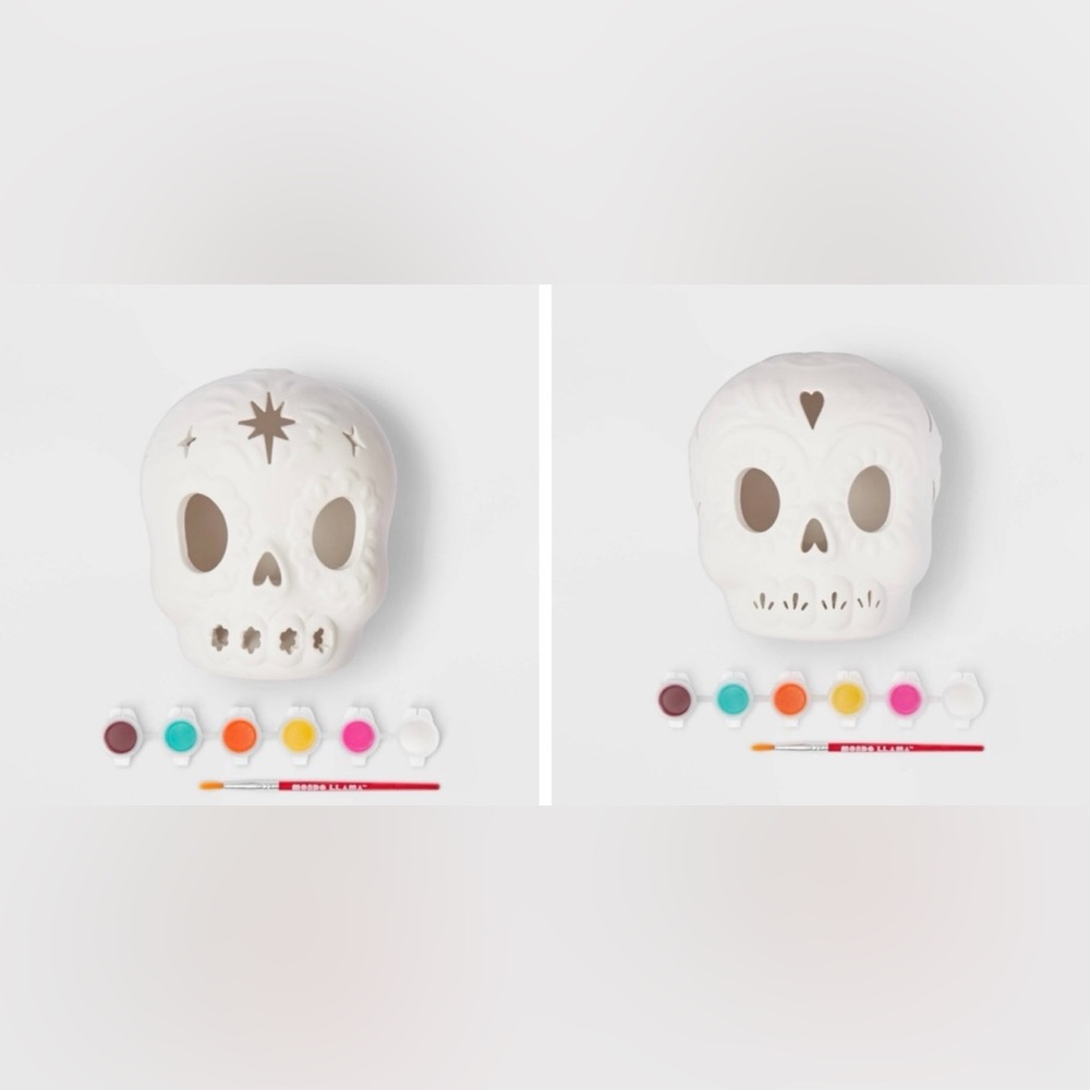 Target Mondo Llama x Luis Pinto light up paint ceramic calavera skulls x2